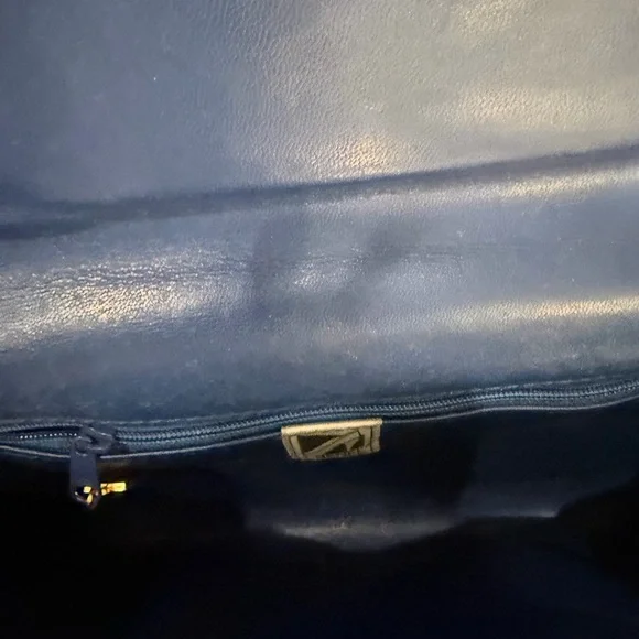 Fab Vtg J. Renee Electric Blue Snakeskin Shoulder Clutch Bag - Picture 13 of 15